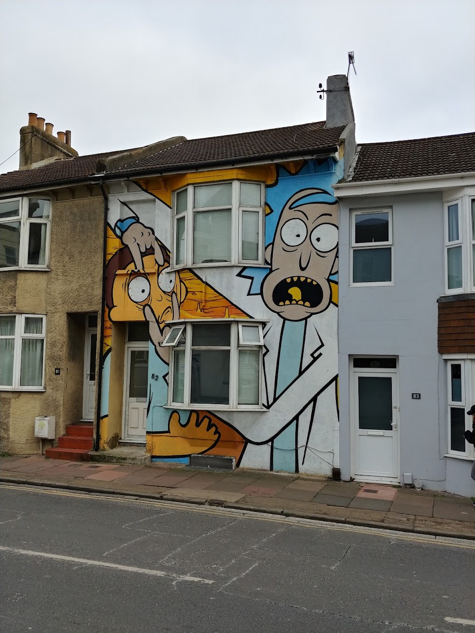 House with Rick and Morty wall mural